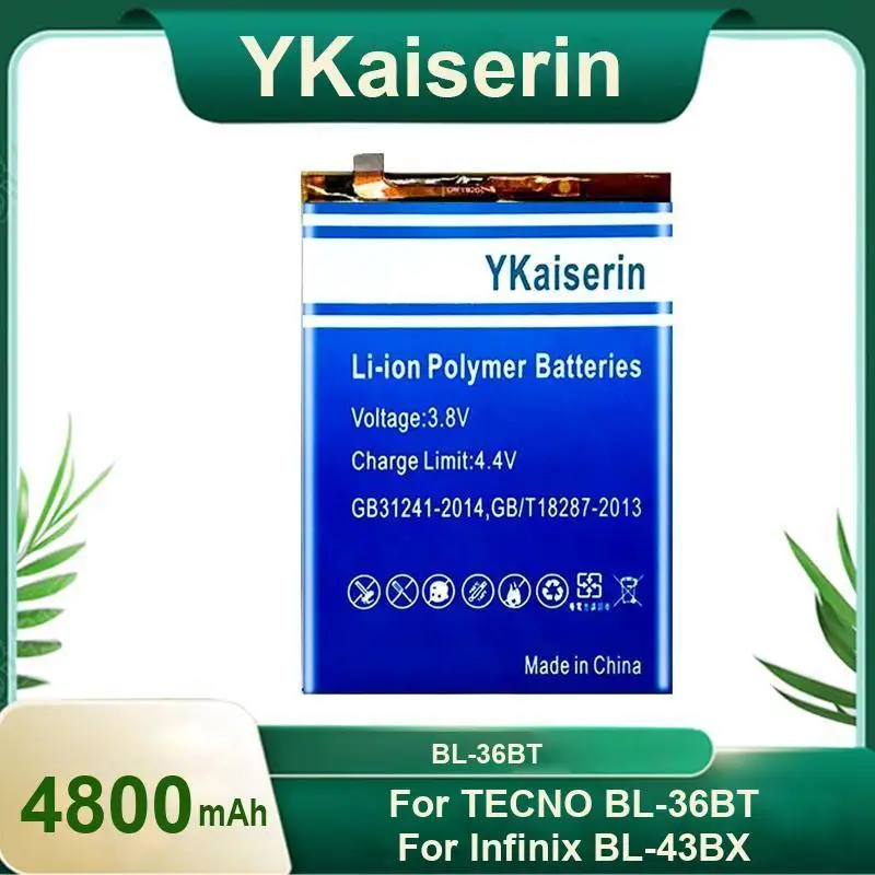 

Сильная совместимость, надежная замена аккумулятора мобильного телефона емкостью 4800 мАч для Infinix BL-43BX Tecno BL-36BT