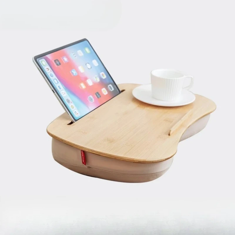 

Portable Laptop Bed Tray with Phone Slot Sofa Table for Study Office Pillow Lightweight Lap Desk Home Bay Window Lazy Table