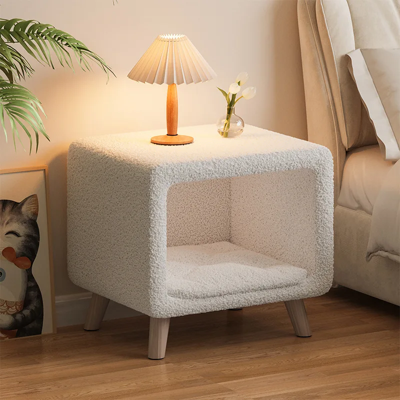 Bedside Cabinet Cream Wind Small Simple Bedside Shelf Side Bedroom Storage Cabinet Bedroom Small Cabinet
