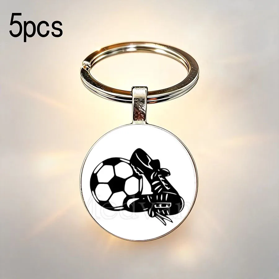 5PCS Metal Open Keychain for Men, Football Fans, Football Patterns, Suitable for Both Men and Women as Gifts