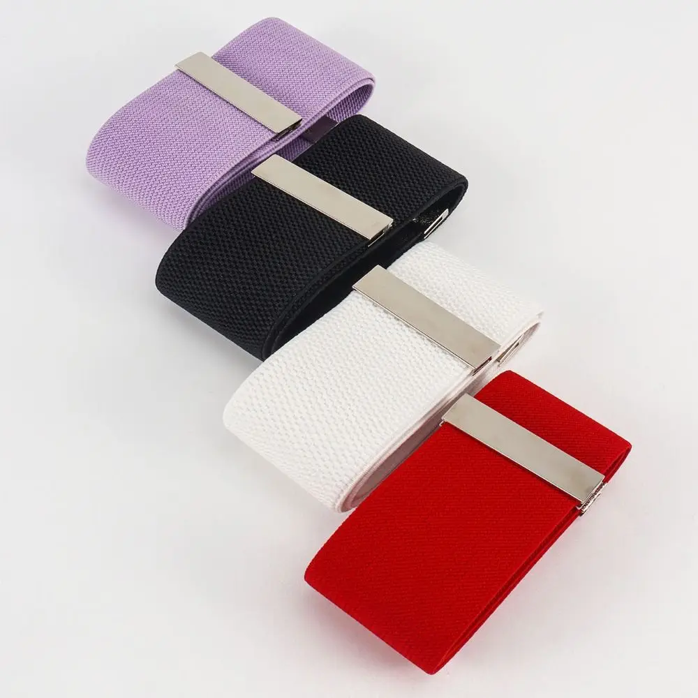 Nuova ampia cintura elastica tinta unita fibbia in metallo corsetto cintura cintura in vita piumino