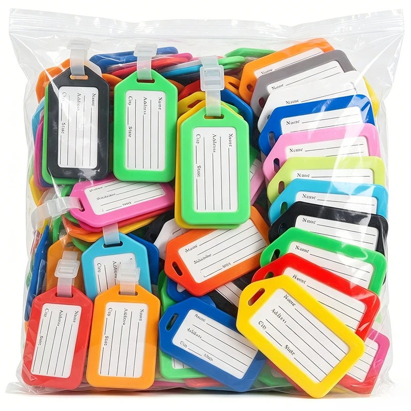 10pcs Luggage Tags Tour Group Bag Suitcase Name Tag Pendants Custom Letters Airplane Boarding Labels Travel Accessories