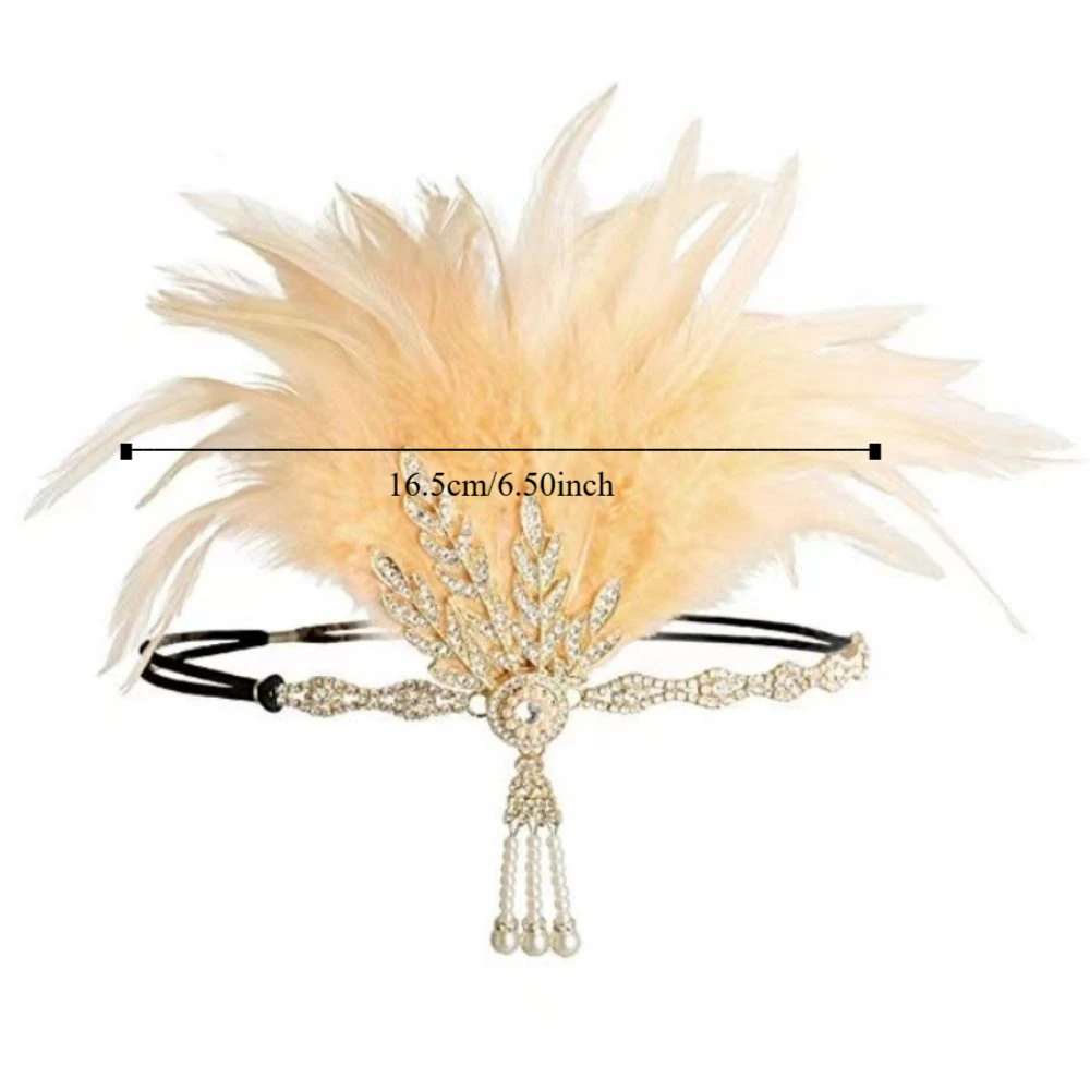 العصرية الأنيقة ريشة عقال خمر 1920s حفلة تنكرية رباط شعر ماكياج حفلة الماس تأثيري فستان أغطية الرأس الطرف #5