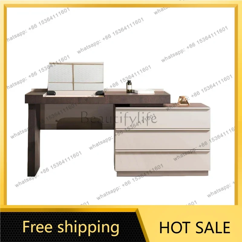 zj.Women Stool Dresser Eithe Drawers Bedroom Box Wooden Luxury Dressing Table Storage Makeup Large Comoda Pra Quarto Furniture