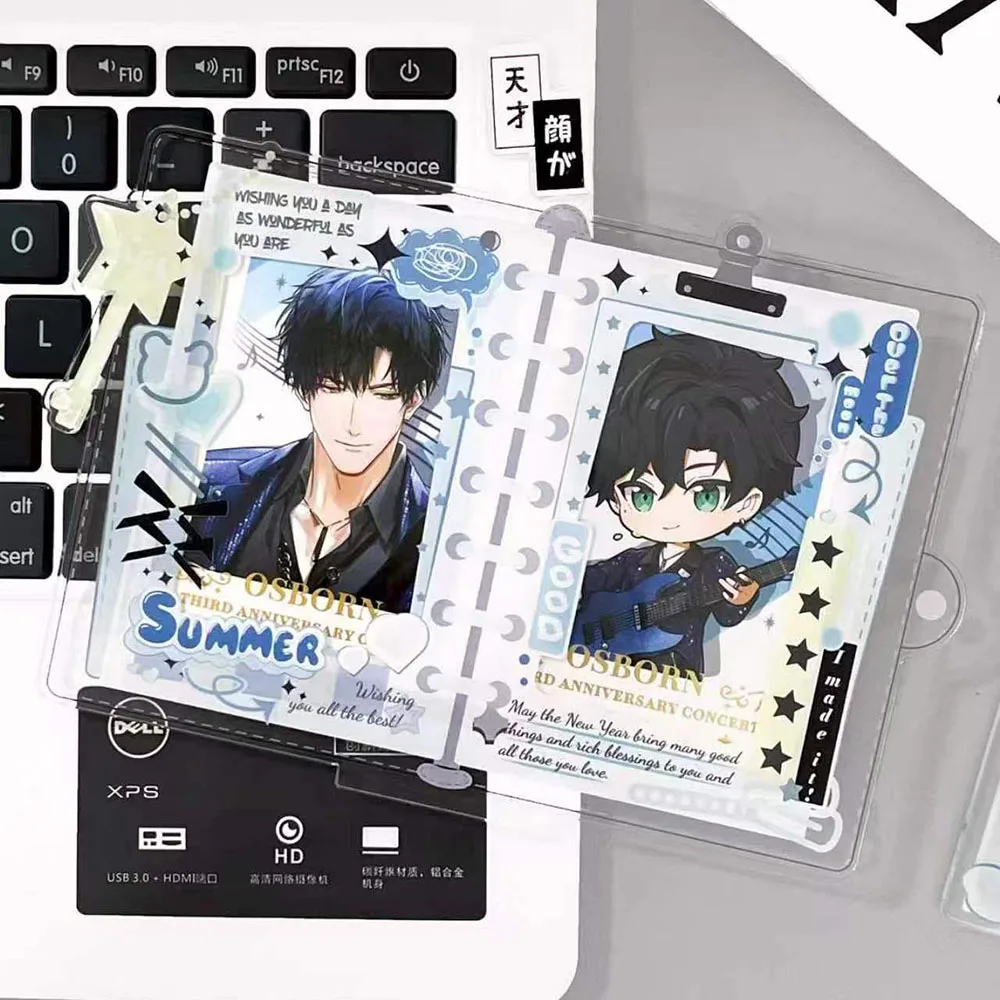 3 Inch Notebook Style Acrylic Photocard Frame Double Slot Anime Card Display Stand Tabletop Shooting Decor Prop