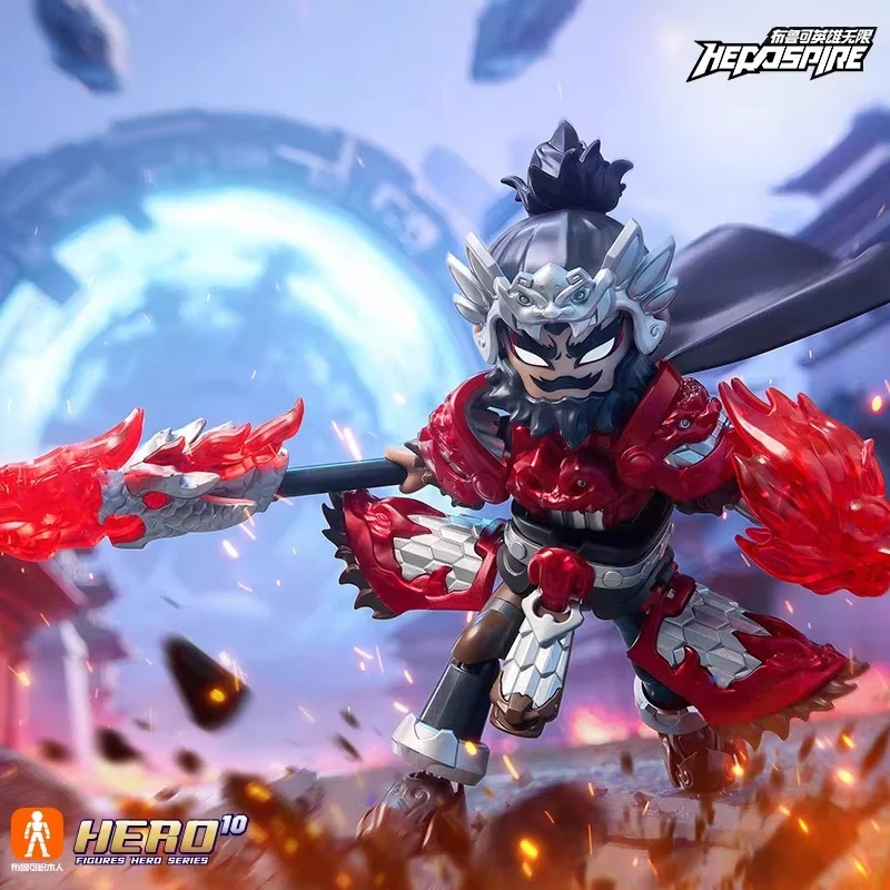 New Genuine Blokees Action Figure Herospire Armor Version Ma Chao Zhang Fei Creative Joint Movable Model Desktop Toys Gift
