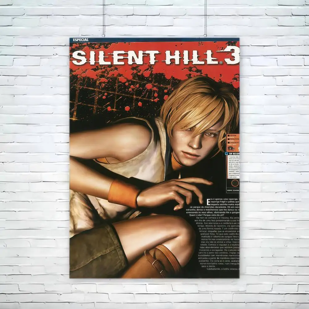 حار كلاسيكي سايلنت هيل 3 لعبة ذاتية اللصق ملصق فني ديكور اللوحة جدار الفن ورق الكرافت الأبيض ديكور المنزل #6