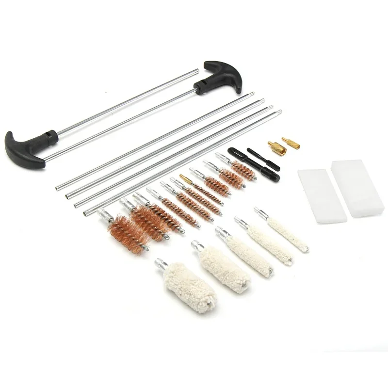 106PcUniversal 소총 총 청소 도구 키트 권총 산탄 총 총기 클리너 권총 막대 추천 걸레 브러쉬 액세서리 운반 케이스