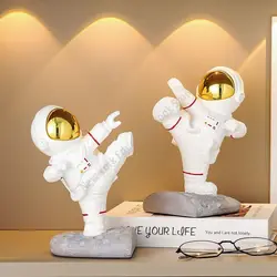 Astronauta Bookend Ornamentos, Estante De Estudo Bookrest, Sala De Estar Escritório Bookends, Home Creative Luxury Decorações