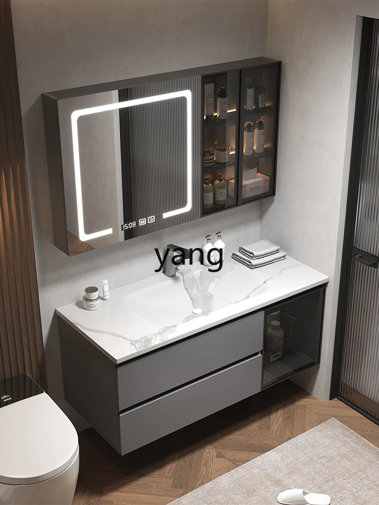 CX stainless steel honeycomb aluminum smart mirror bathroom cabinet combination toilet washstand