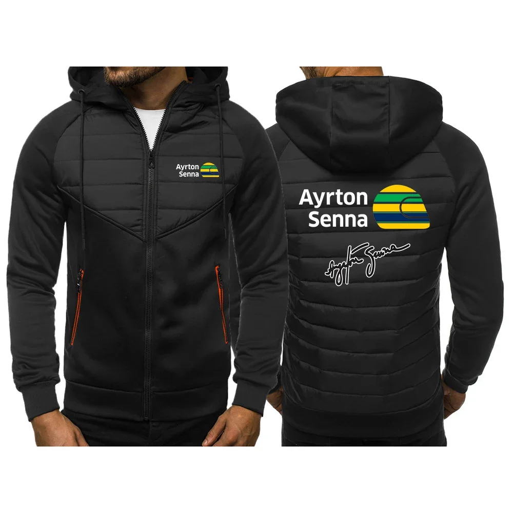 2024 New Men Ayrton Senna Solid Color Pullover Comfortable Casual Fleece Oversized Hoodie Long Sleeve Streetwear Sweatshirt Tops