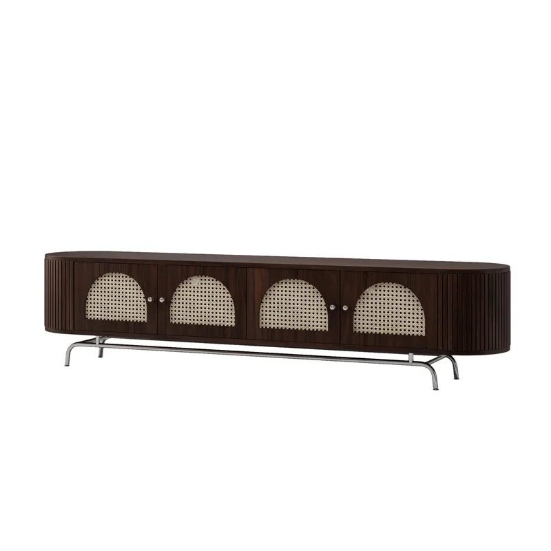 

FG40Nordic solid wood rattan TV cabinet small apartment living room French medieval TV locker