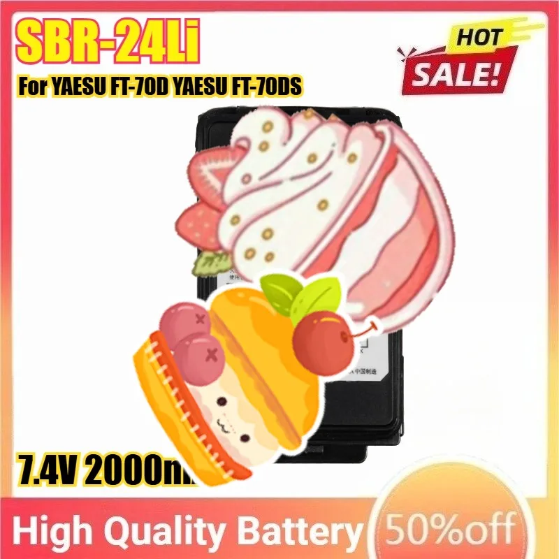 

7.4V 2000mAh SBR-24Li Rechargeable Battery for YAESU FT-70D YAESU FT-70DS YAESU FT-70DR Battey