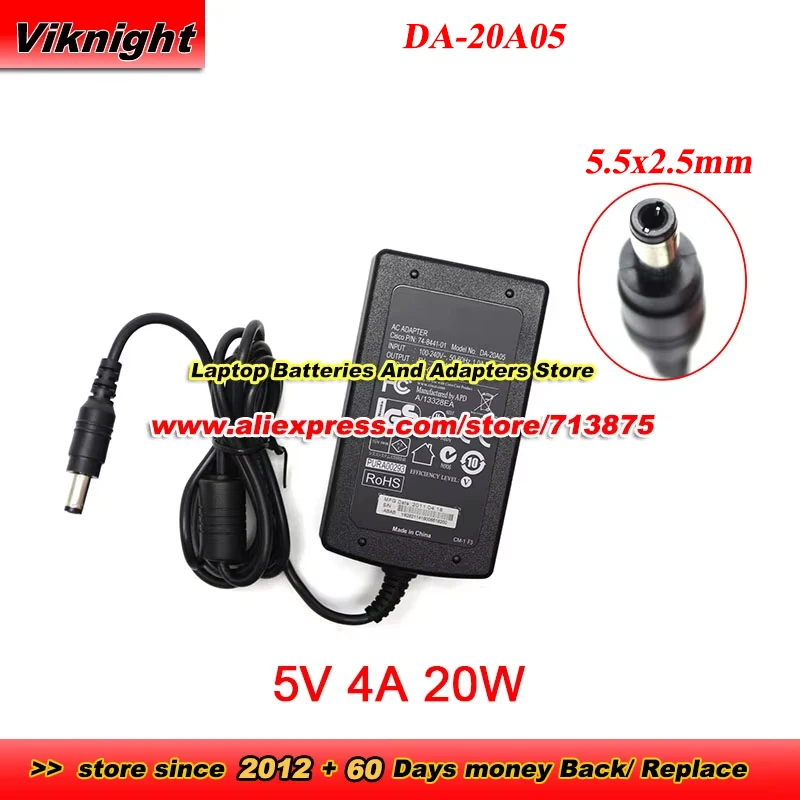 74-8441-01 DA-20A05 PURA00293 AC Adapter for CISCO 5V 4A 20W Power Supply With 5.5X2.5mm Tip