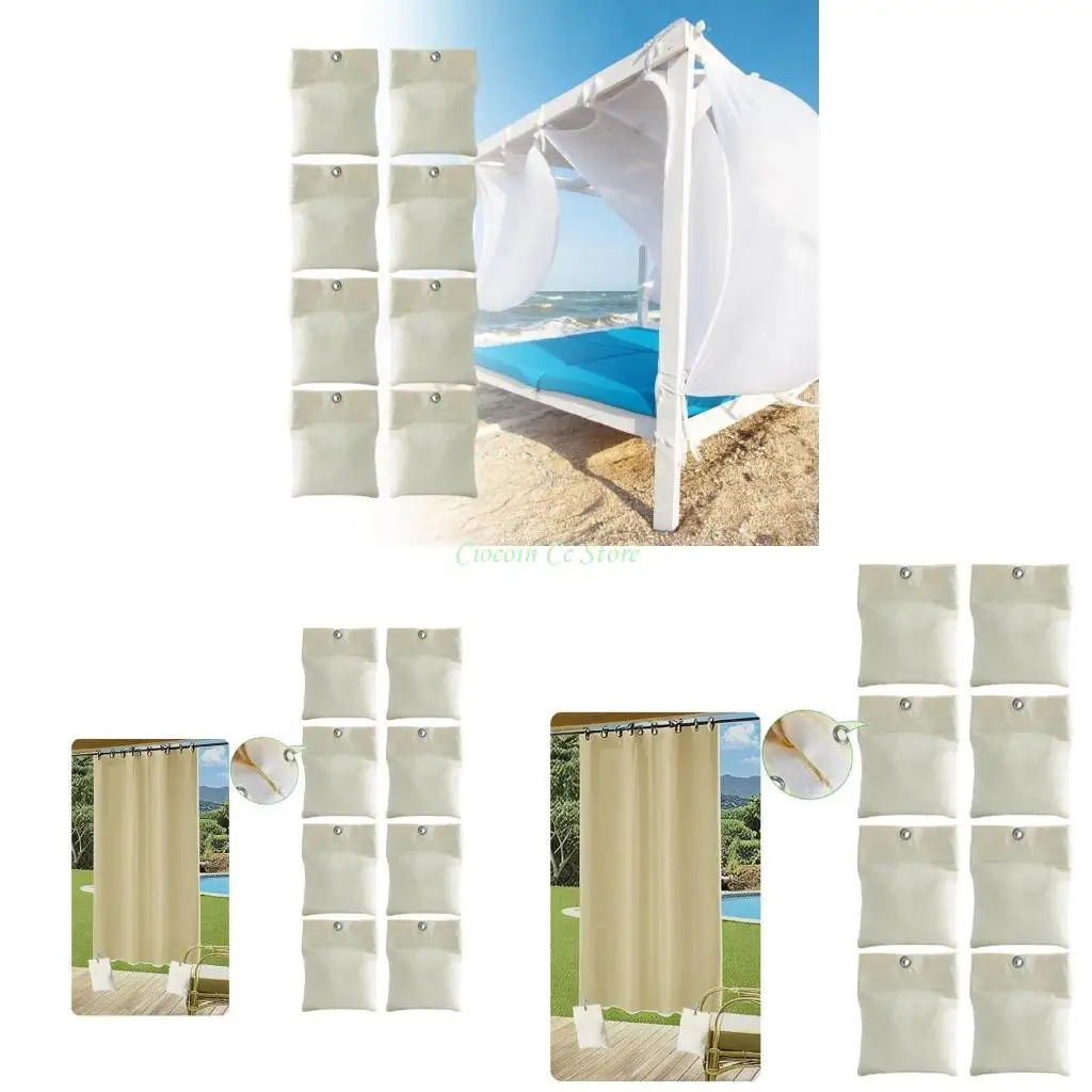 

X90F Set of 8 Practical Outdoor Weights for Outdoor and Shower Curtains Use