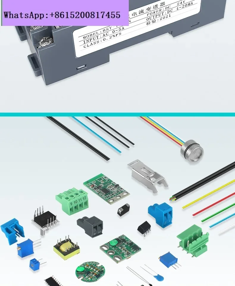 Pemancar Arus AC AC-5A Ke 4-20mA Modul Isolasi Konversi 0-10A Output 0-10V5V Fase Tunggal