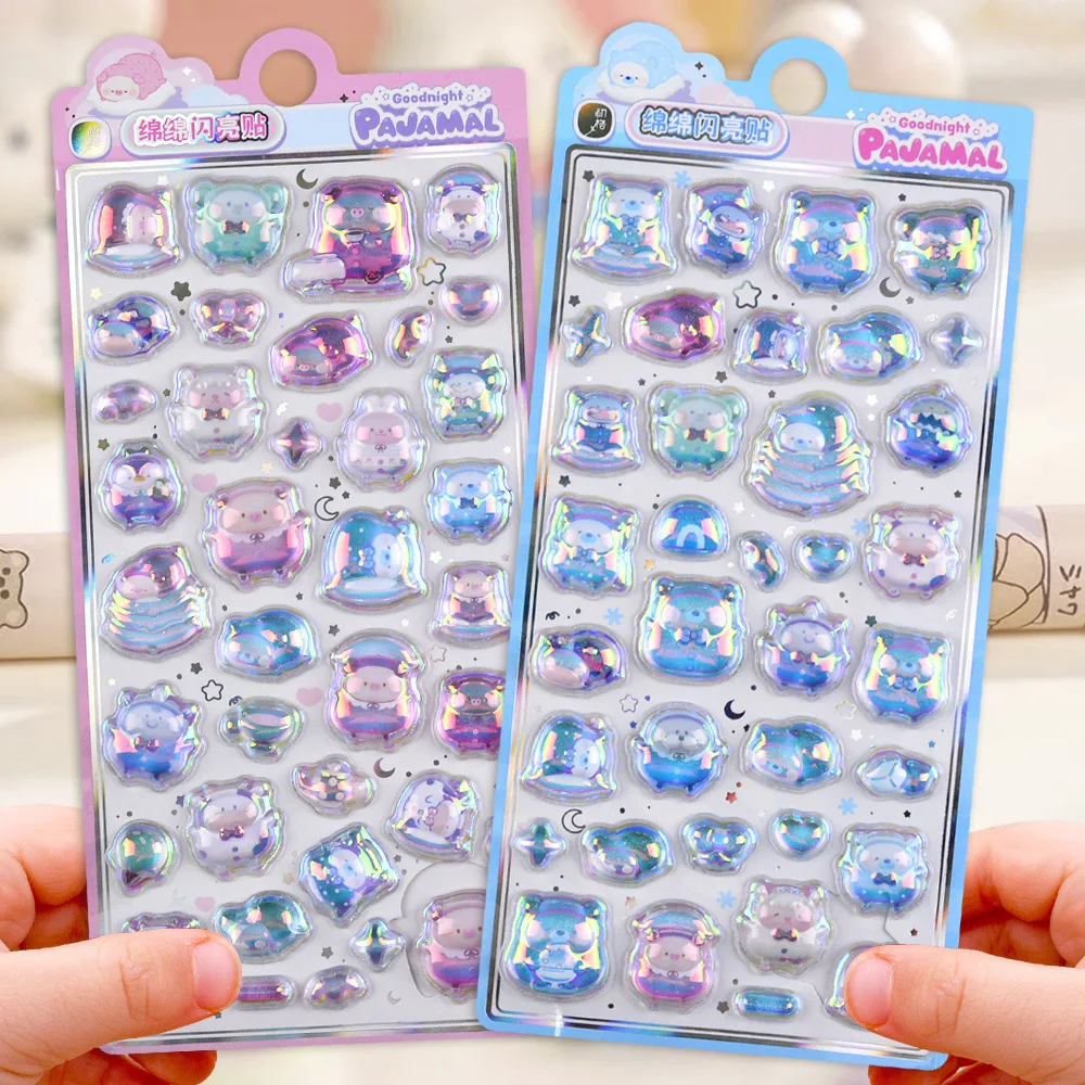 Cute and colorful small animals, cute pets, three-dimensional relief stickers, gifts for little girls, mobile phone decorations