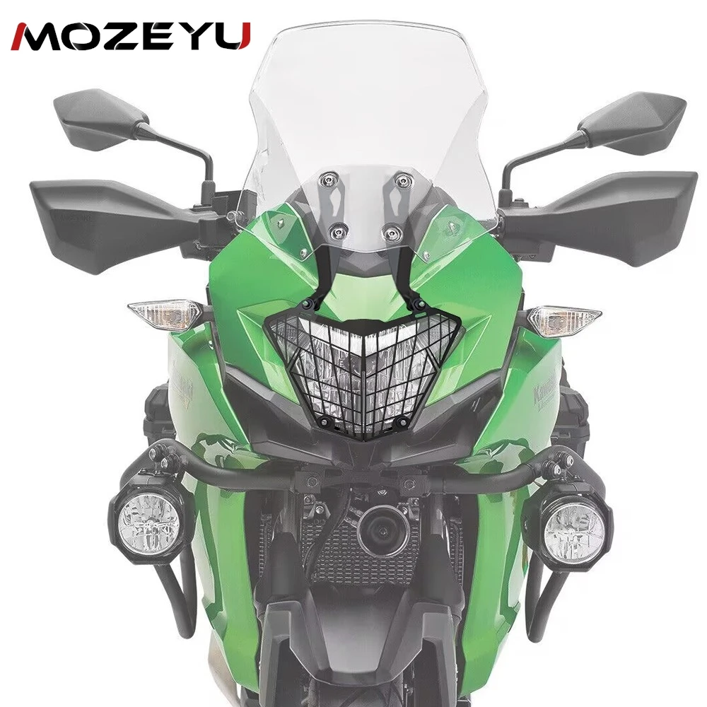 2023 Motorcycle CNC Headlight Protector Grille Guard Protector For Kawasaki Versys250 Versys 300 ABS X300 250 X-300 2015-2022