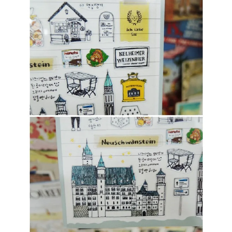 Koreański import Suatelier Frankfurt Am Main dekoracyjne naklejki Washi Scrapbooking Diy dziennik papiernicze arkusz naklejek prezent