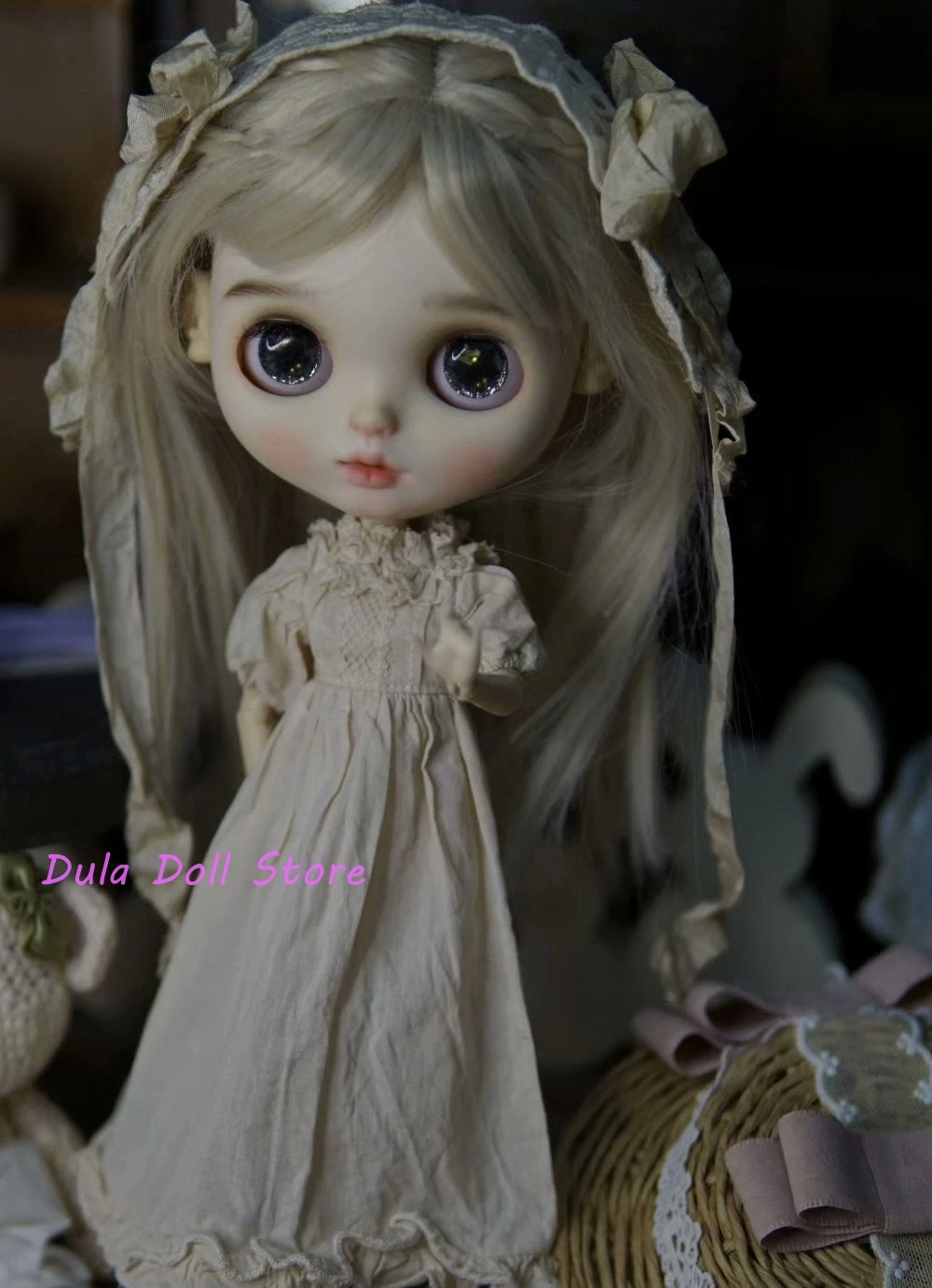 Dula Doll Clothes for Blythe Tea dyed retro long skirt and headband ob24 ob22 Landazz Landoudou Bjd Doll