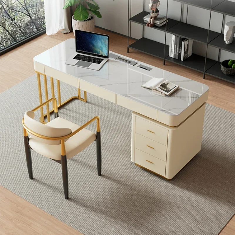 

Write Computer Office Desks Calligraphy Design Modern Light Luxury Office Desk Household Slate Escritorios Work Furniture QF50OD