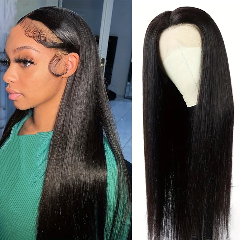 

Natural Color Bone Straight 13x4 HD Lace Frontal Wigs Human Hair No Tangle Brazilian Human Hair Wigs For Black Women