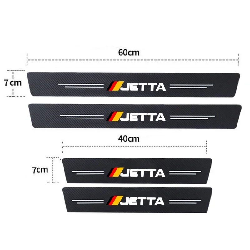 Car Door Sill Threshold Strip Anti Kick Sticker Scuff Scratch Protective Decals for Volkswagen JETTA Logo Carbon Accessories