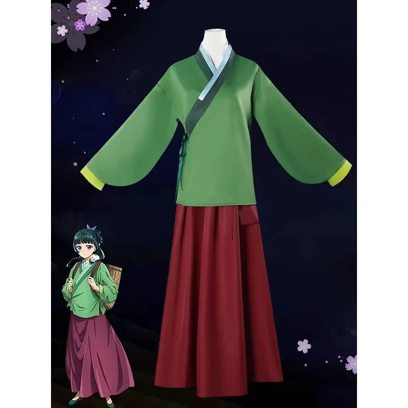 Anime maomao cosplay traje boticário diários quimono mao mao uniforme peruca roupas halloween carnaval festa para mulher