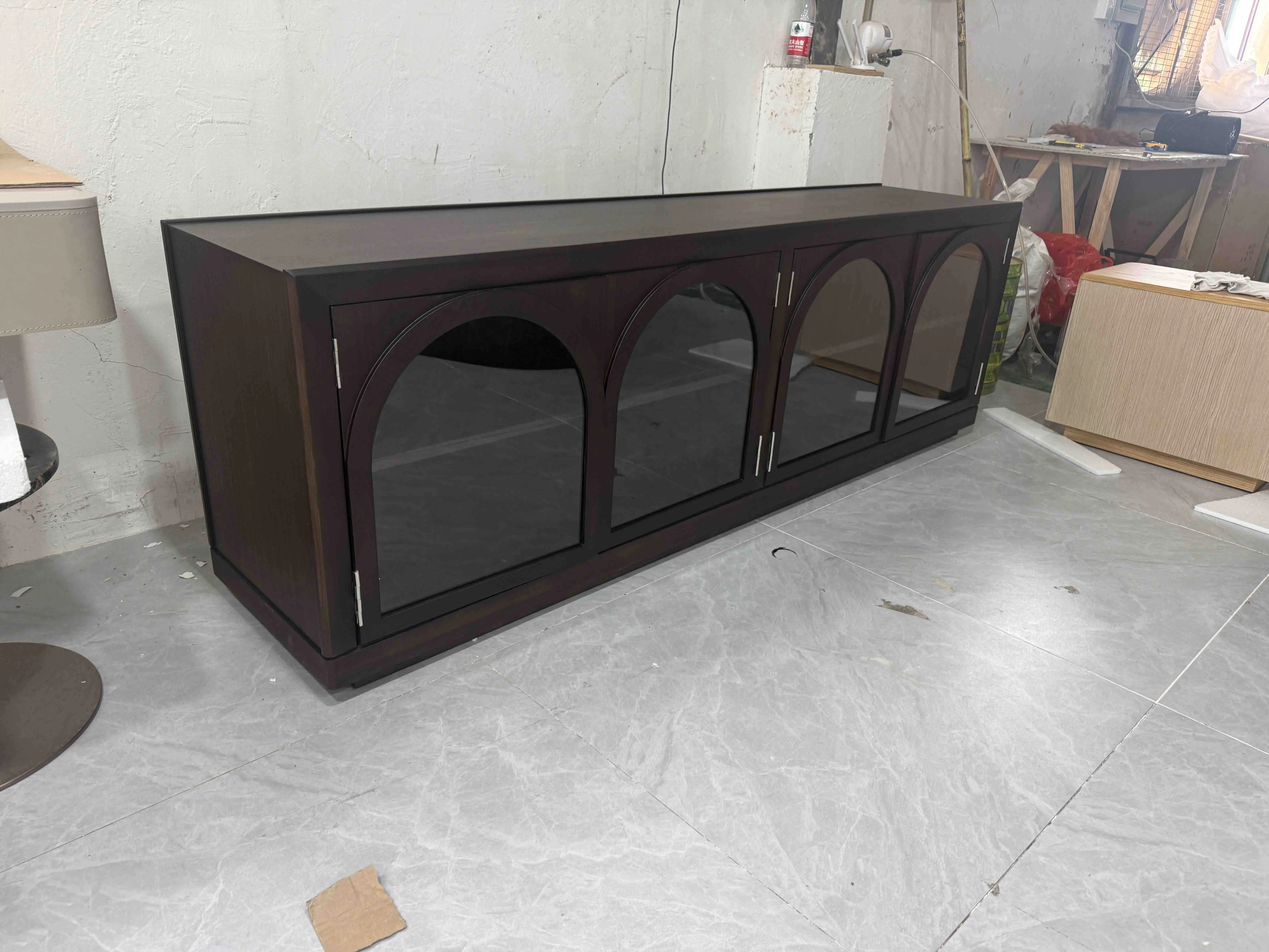 Media Console, Wooden TV Cabinet, Living Room, Bedroom Design Furniture Entrance Application