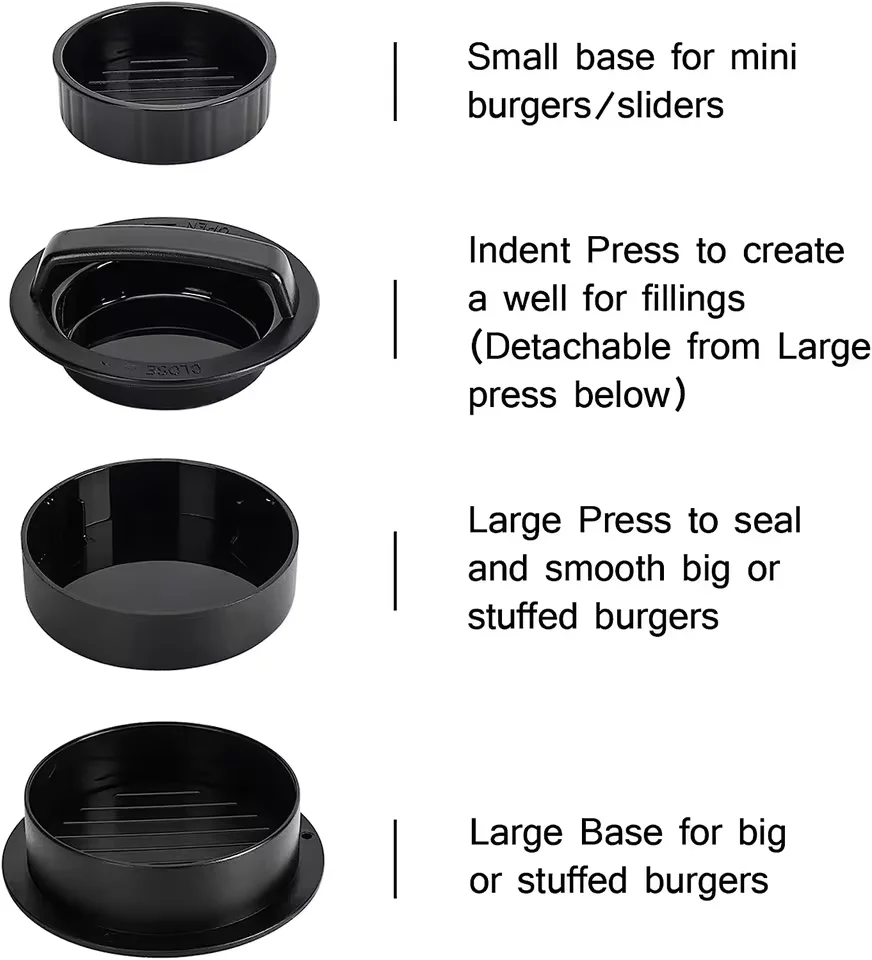 3in1 Hamburger Press Patty Maker Machine Non-Stick Maker Burger Press Meat Pie Machine Press Rice Veggie Mold Kitchen Tools - view 6