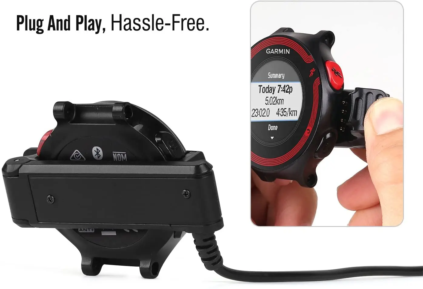 Ladegerät Dock kompatibel mit Garmin Forerunner 220, USB Data Sync Charge Cradle Dock Ladegerät mit 1M Ladekabel für Garmin