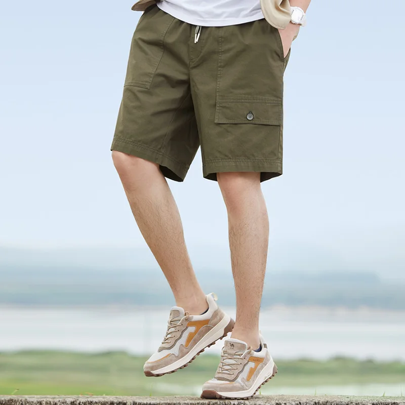GOLDEN CAMEL Men's Hiking Shorts Militar Tactical Shorts Cotton Casual Pants Loose Beach Fishing Shorts for Men 2023 Summer New image 3