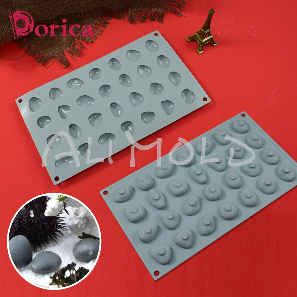 

Dorica 28 Cavity Cobblestone Silicone Mold Pebble Chocolate Mousse Mould DIY Plaster Model Cake Decorating Tool kitchen Bakeware