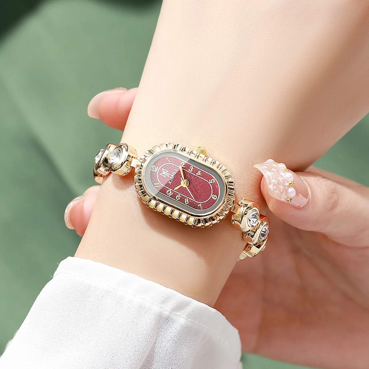 Vintage Oval Red Dial Women Wa - Vintage Jewelry Watches Women review and price