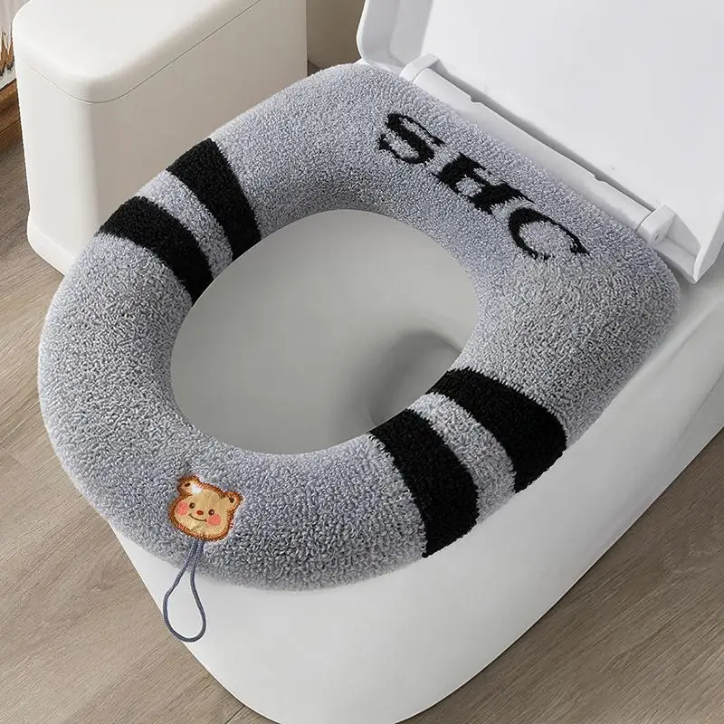 Hot Sale 1Pcs Bathroom Toilet Seat Cover Soft Warmer Washable Mat Cover Pad Cushion Seat view 2