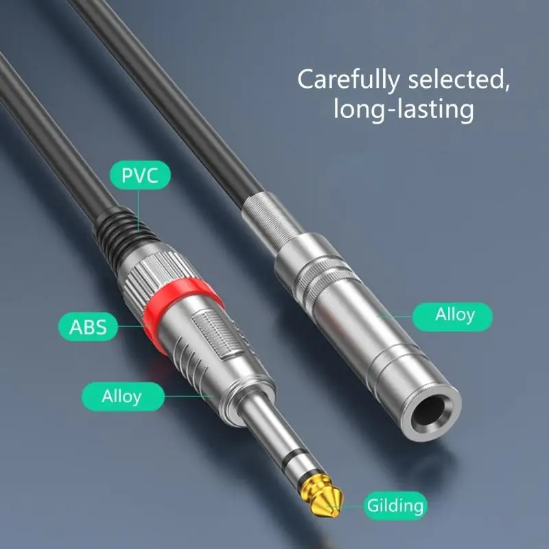  Durability 6.35mm Male To Female Auditory Cable Anti Tangling Cord Studio Quality Sound 150cma/59in