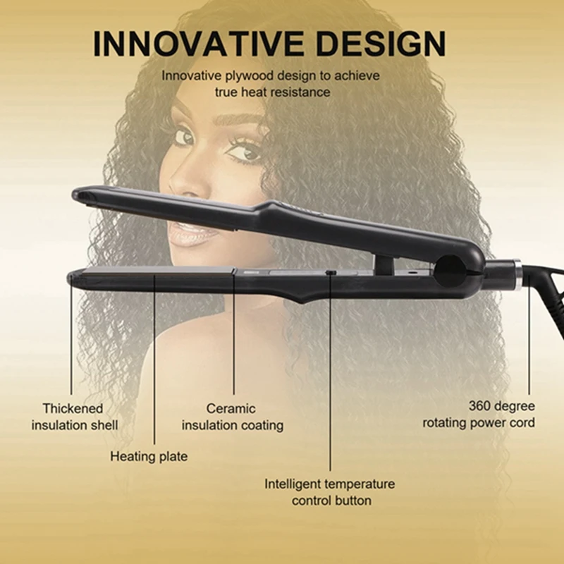 Curling Iron ข้าวโพดแผ่น Curling Iron สําหรับ Salon ในครัวเรือนผมข้าวโพดแผ่นเฉพาะลูกกลิ้งไอน้ําสําหรับผม Volume UK Plug