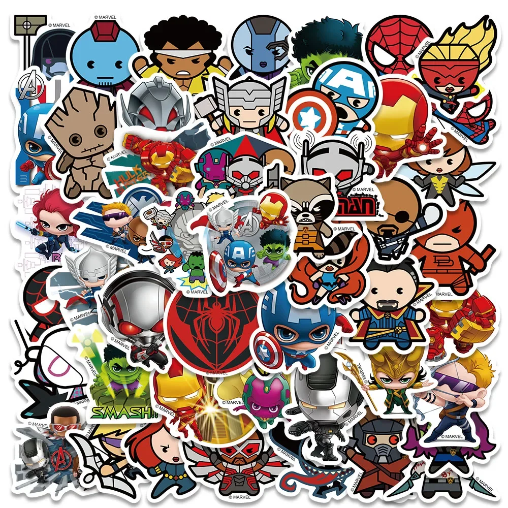 Disney The Avengers Marvel Stickers for Laptop Phone Snowboard Luggage Fridge DIY Decal Kid Toy Graffiti Sticker Gift