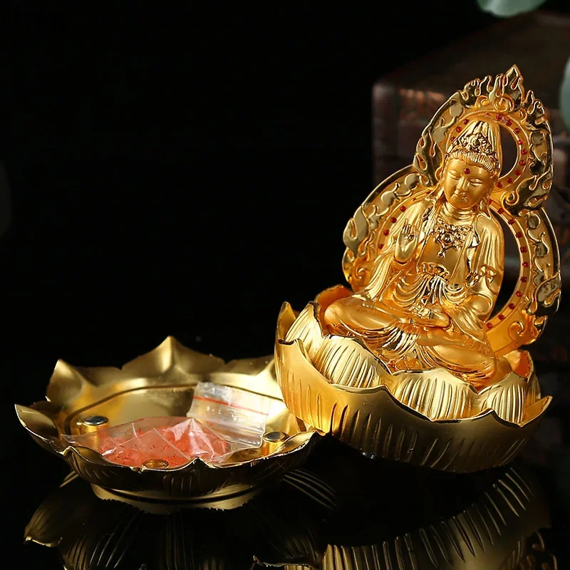 DSA-- Creative Guanyin Ornament with Lotus Base for Car Decoration  Safety Protection Gift, Zen-Inspired Car Accessory