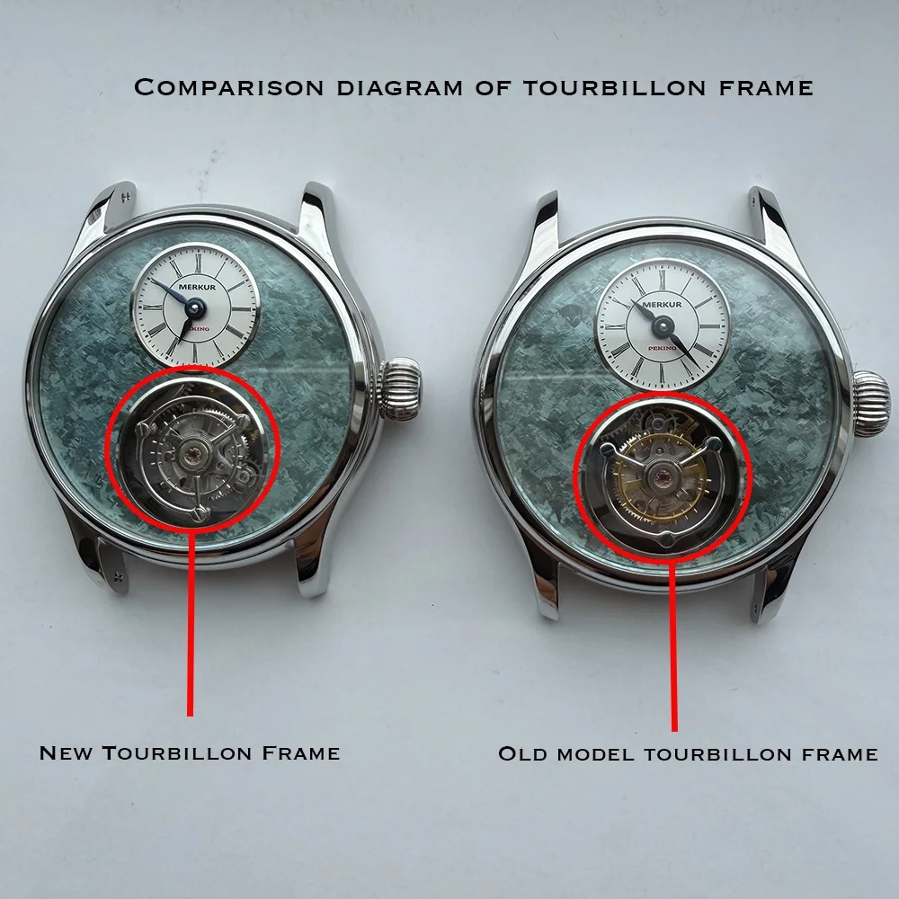 Merkur 100% Tourbillon Watch Men's Sapphire Waterproof Watch For Men Mechanical Wristwatches Relogio Masculino Leather Band