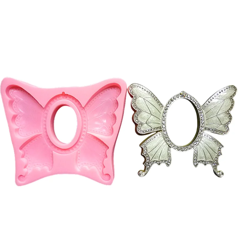 Fan Yong four butterfly frame silicone mold DIY can be used to make resin concrete plaster decorative items