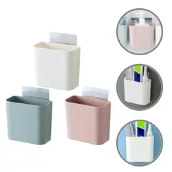 Bathroom Storage Box Wall Mounted Plastic Organizer Toothbrush Holder Makeup Tools Storage For Home Office