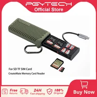 PGYTECH CreateMate Lector de tarjetas de memoria de alta velocidad USB 3.1 Tipo-C Adaptador SD / TF Transferencia de datos de doble ranura Lector de tarjetas de memoria Herramienta