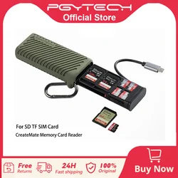 PGYTECH CreateMate Lecteur de carte mémoire haute vitesse USB 3.1 Type-C Adaptateur SD / TF Dual-Slot Transfert de données Outil de lecteur de carte mémoire