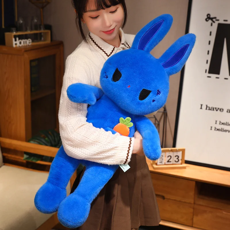 38~110cm Lovely Blue Klay Rabbit Plush Toy Soft Stuffed Animal Cute Carrot Rabbit Kids Pillow Baby Accompany Doll for Girls Gift