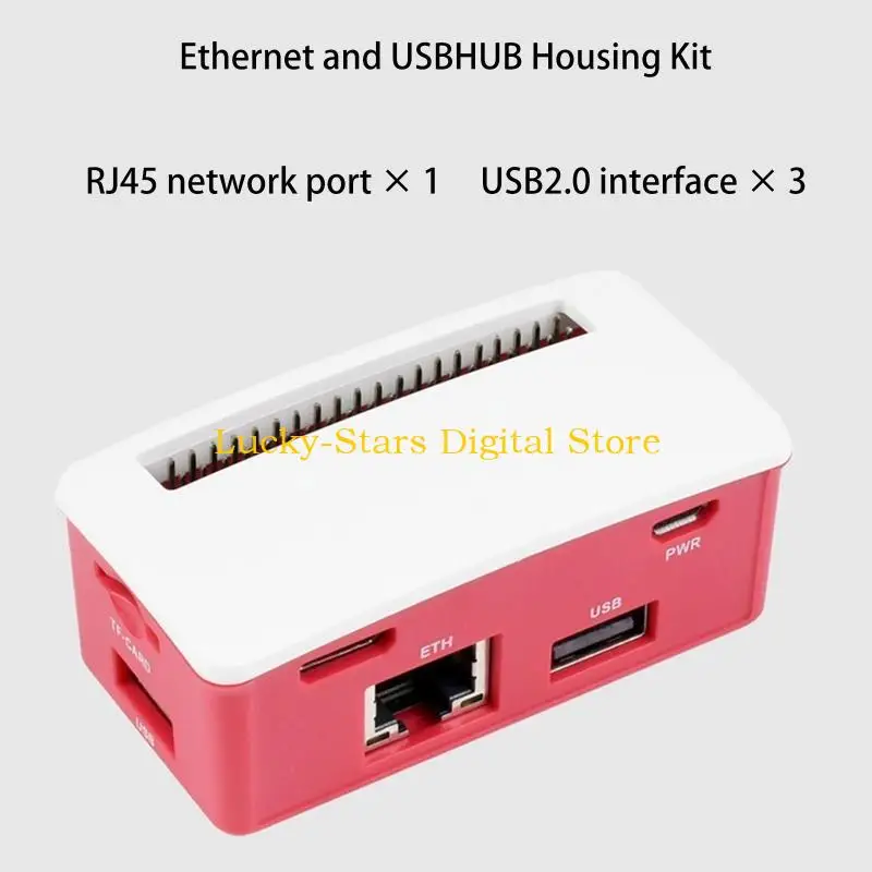 T3EE Ethernet/USB HUB Box para RPI 0/0 W/0 WH, inclui placa HUB HAT USB com 3 portas USB 2.0