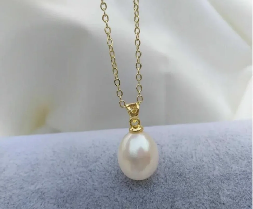 Sell 18-inch advanced AAA+9-12mm akoya white pearl necklace 14K gold P.