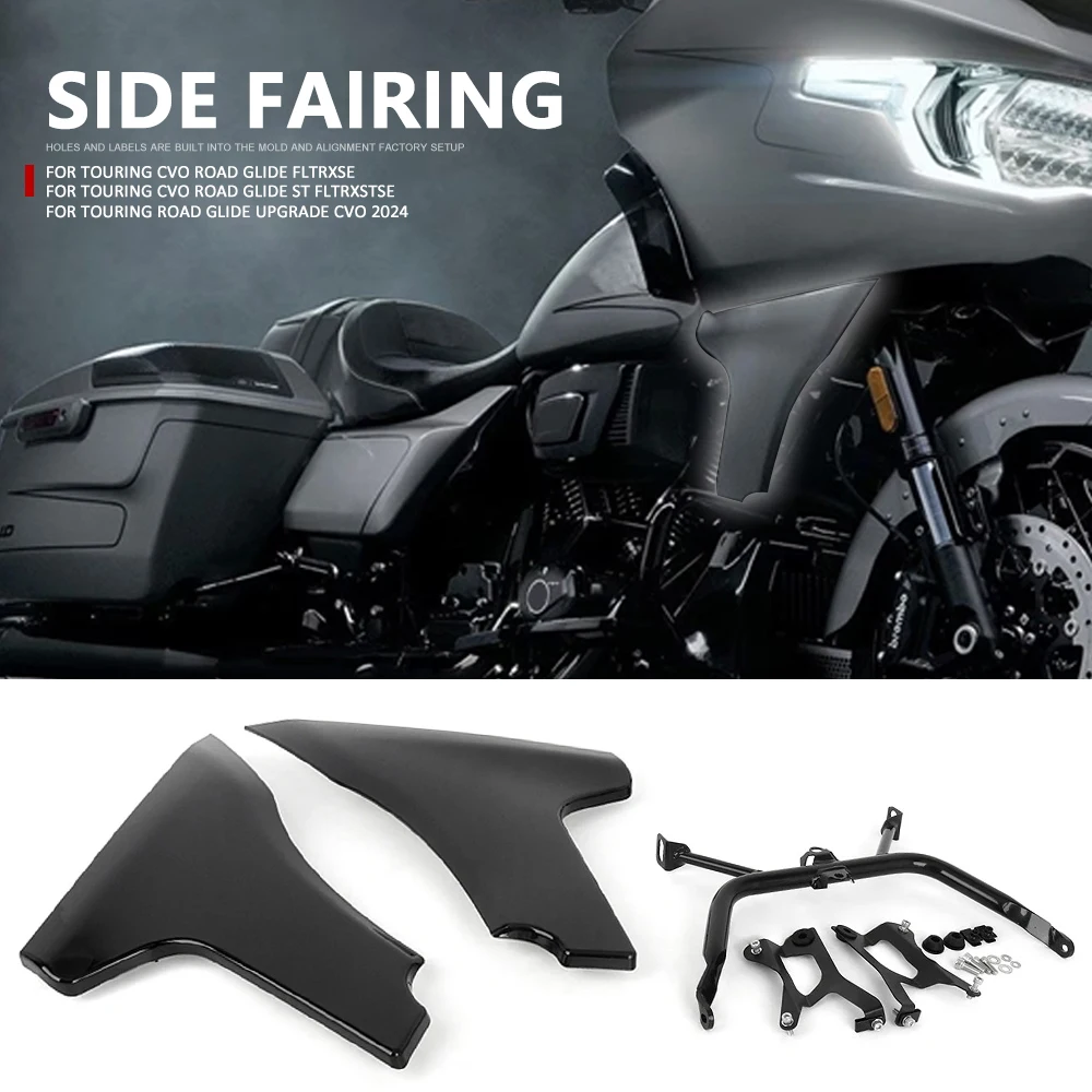 

New Motorcycle Front Side Fairing Cover ABS Panel Bracket Kit For Touring CVO Road Glide FLTRXSE 2023 FLTRXSTSE 2024