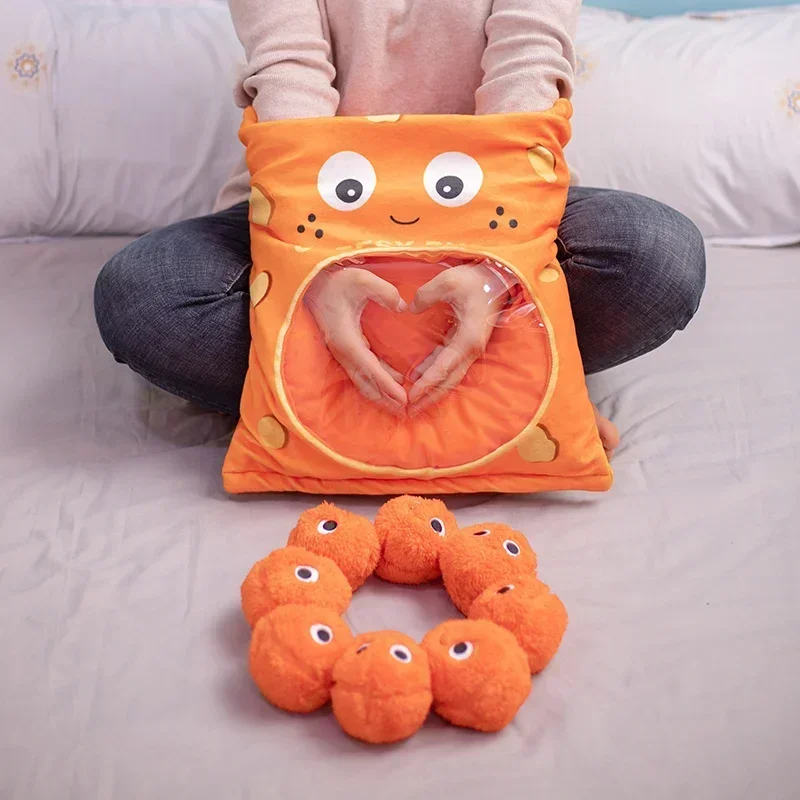 Cheesy Puffs Kids Plush Toy,Soft Snack Plush Pillow,Model Number Fill,Birthday and Christmas Gift for Kid,6 Pieces