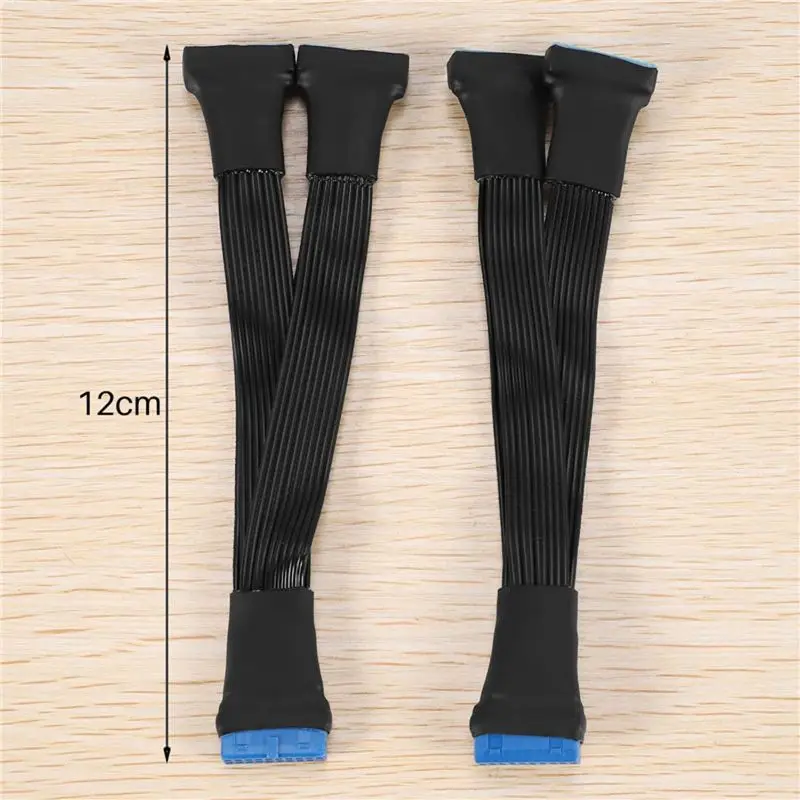 A10I 2Pcs Motherboard USB 3.0 19PIN Header 1 To 2 Extension Splitter Cable,12Cm 19Pin Internal Extension Header Adapter Cable